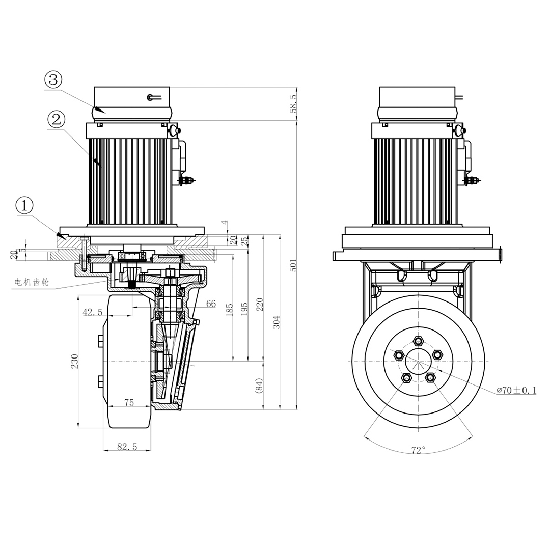 High-Torque AGV Drive Wheel Unit | Modular Powered Wheel for Smart Logistics & Industrial Robots