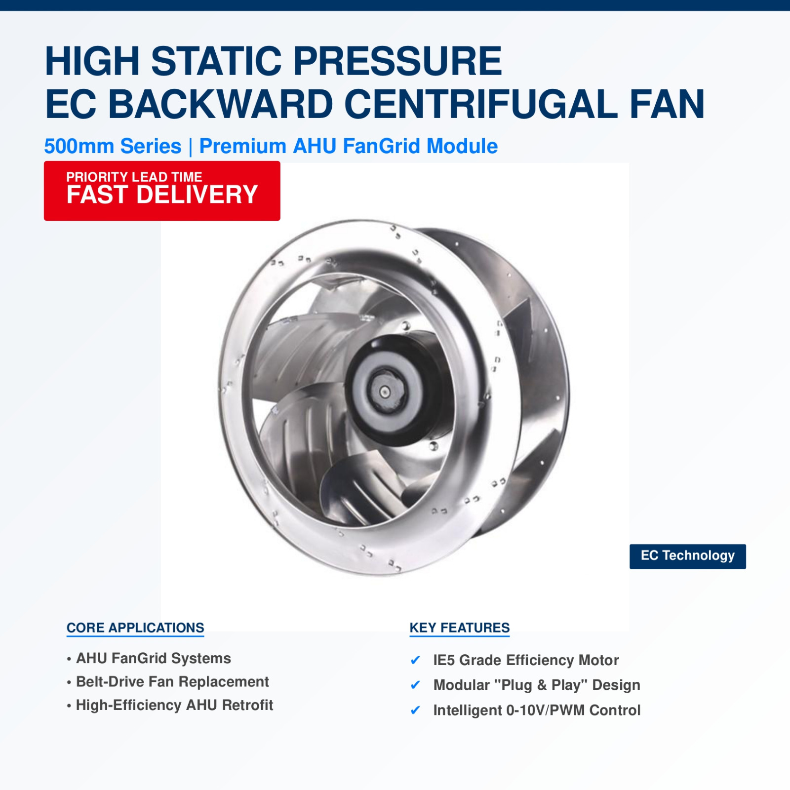 Why Choose An EC Backward Centrifugal Fan for AHU Applications?